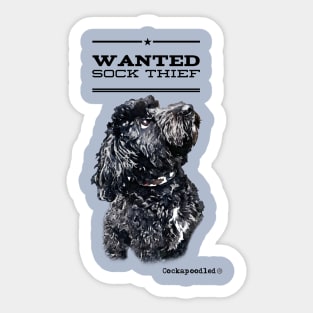 Cockapoo / Doodle Dog Sock Thief Sticker